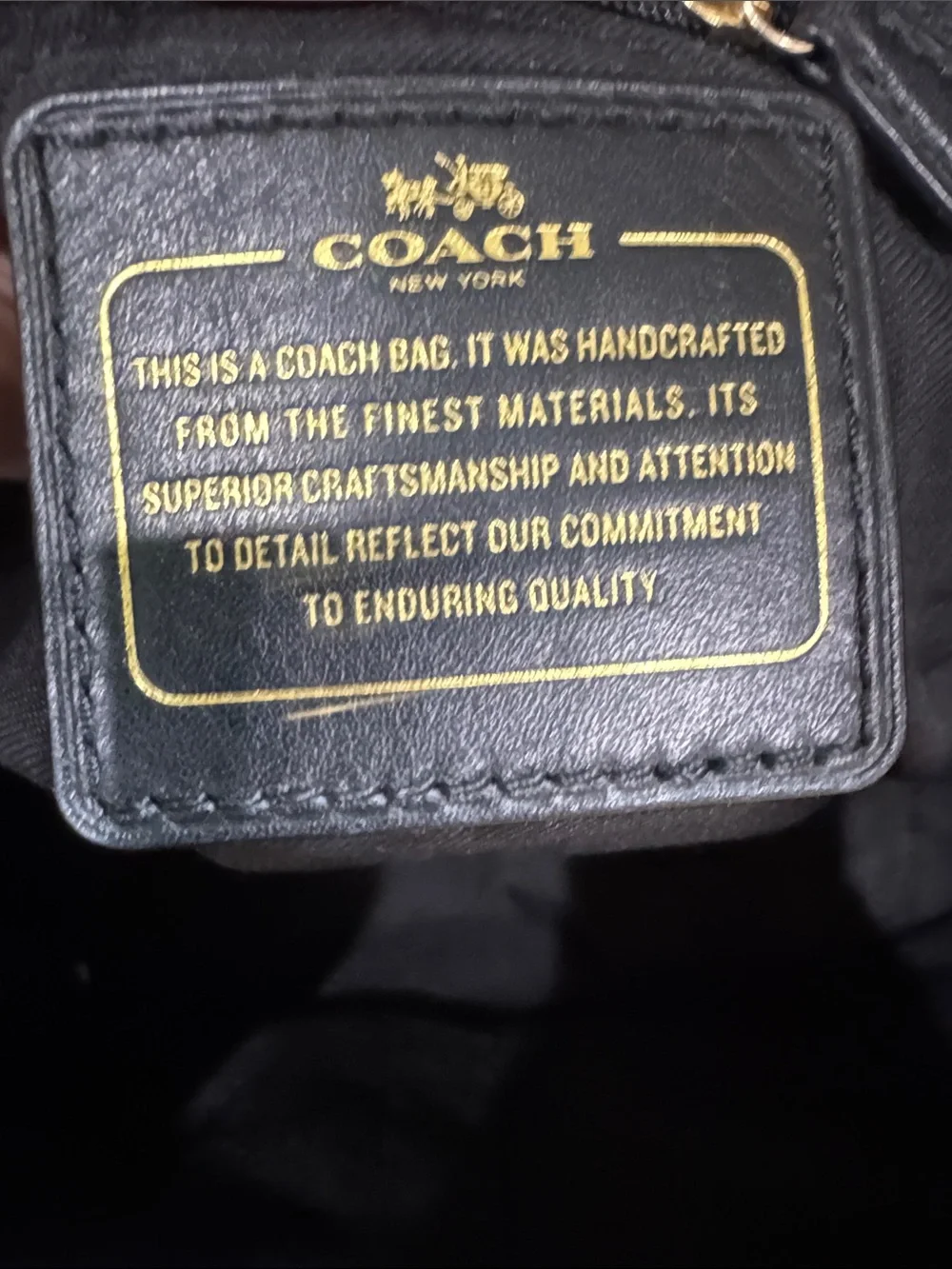 Coach Metallic Bronze Double-Handle Tote & Gold hang tag
